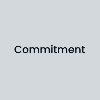 grey box with text saying commitment
