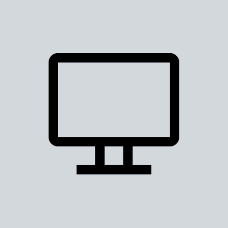 icon of a monitor on a light grey background