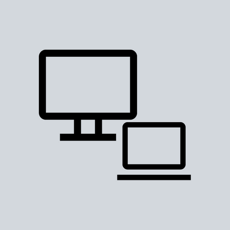 icon of a monitor and a laptop on a light grey background